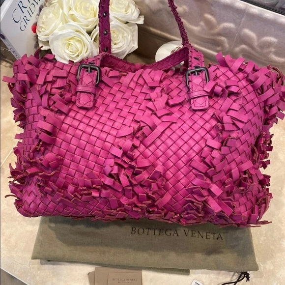 Bottega Veneta Amethyst Fringe Tote Leather Rare Find Excellent Condition - Picture 3 of 13